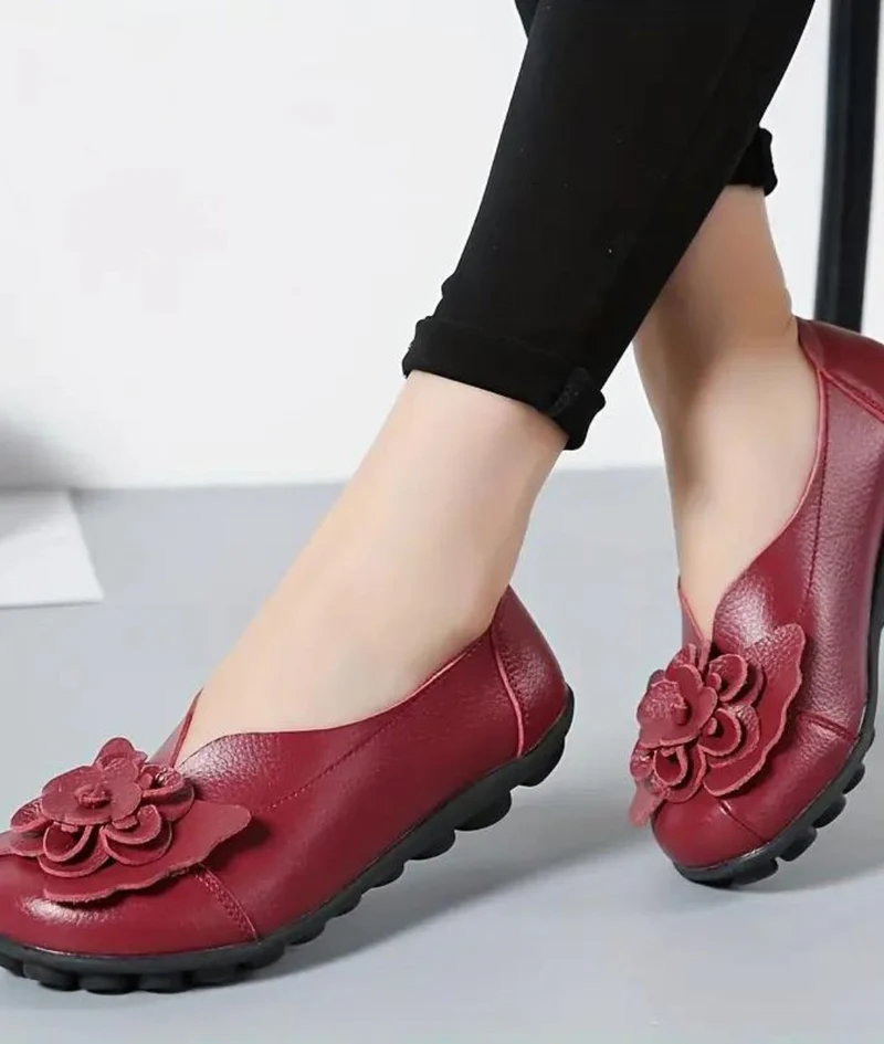 Mocassins En Cuir À Motifs Fleuris Pour Femmes