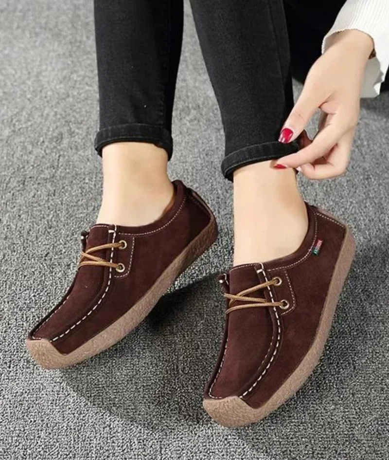 Mocassins Effet Daim à Nœud Pour Femmes