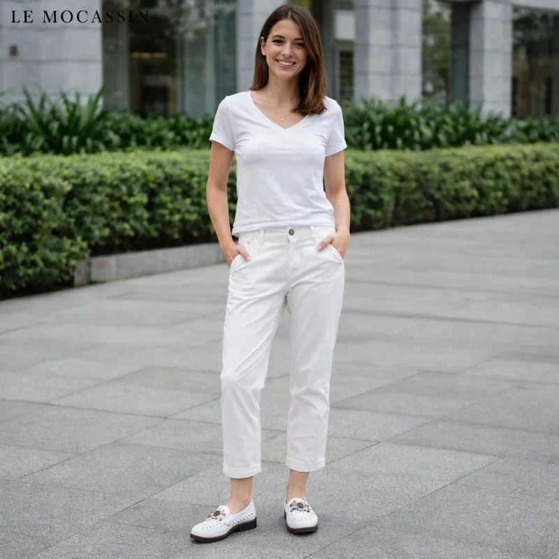 Mocassins En Cuir À Motifs Floraux Pour Femme