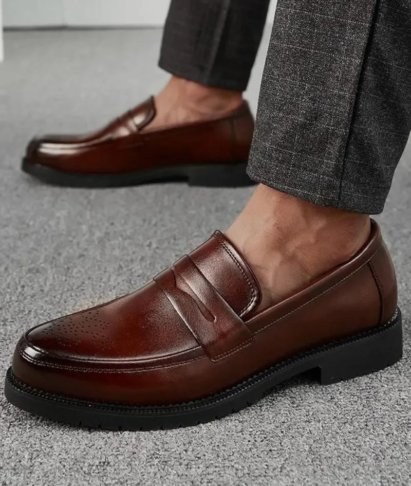 Mocassins Habillés En Cuir Véritable Pour Homme