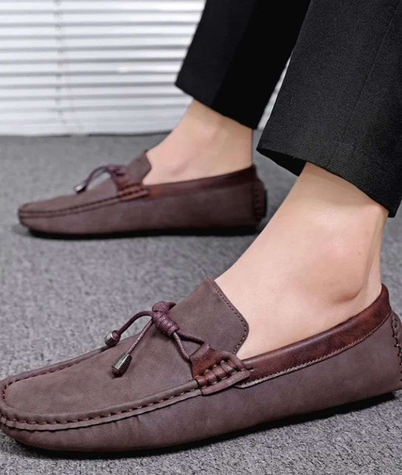 Mocassins En Cuir Respirants À Glands Pour Homme