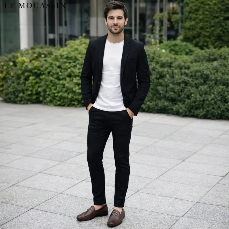 Mocassins En Cuir Véritable Avec Mors Pour Homme