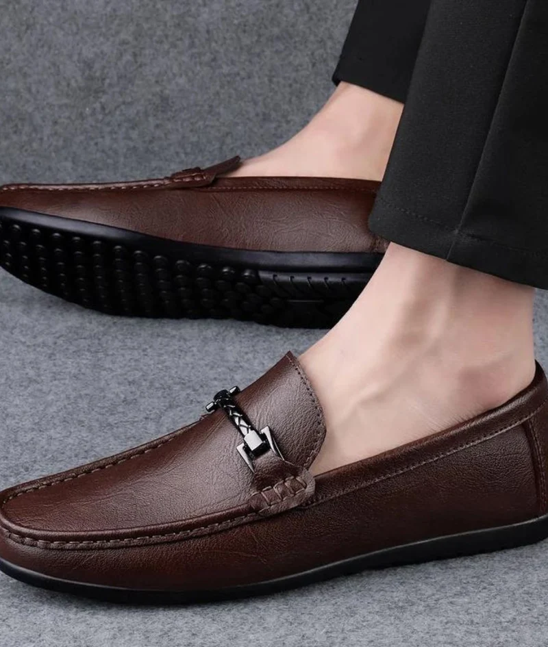 Mocassins En Cuir Véritable Avec Mors Pour Homme