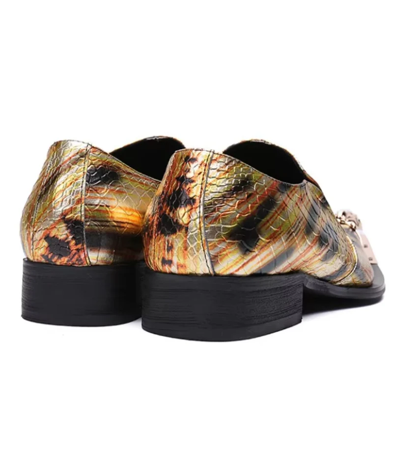 Mocassins Dorés Élégants Avec Design Serpent Hommes