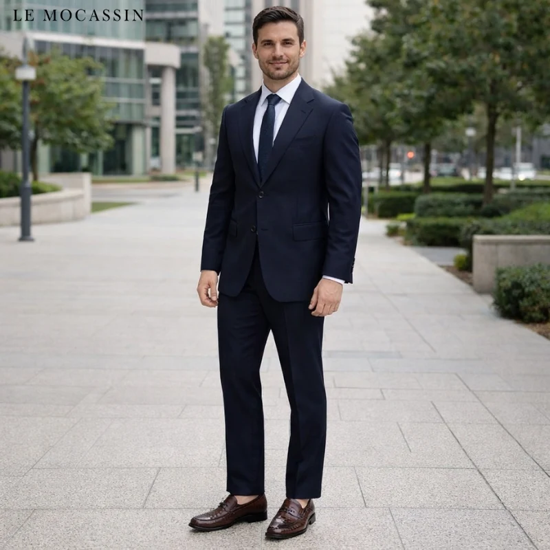 Mocassins Décontractés Marron En Cuir Véritable Pour Homme