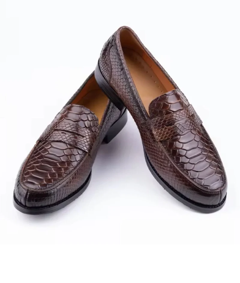 Mocassins Décontractés Marron En Cuir Véritable Pour Homme