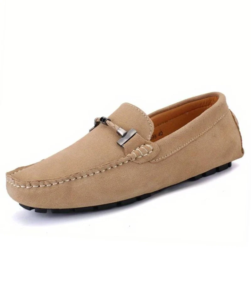 Mocassins D’été En Daim Beige Pour Hommes