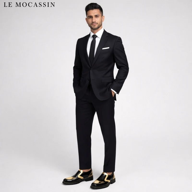 Mocassins Dorés Élégants Pour Hommes
