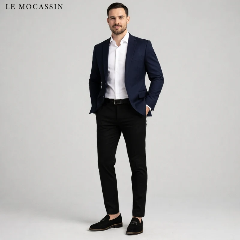 Mocassins Décontractés En Daim véritable À Glands Pour Homme