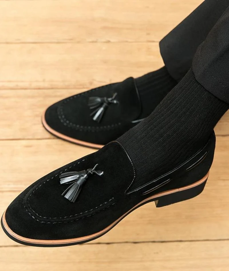 Mocassins Décontractés En Daim véritable À Glands Pour Homme
