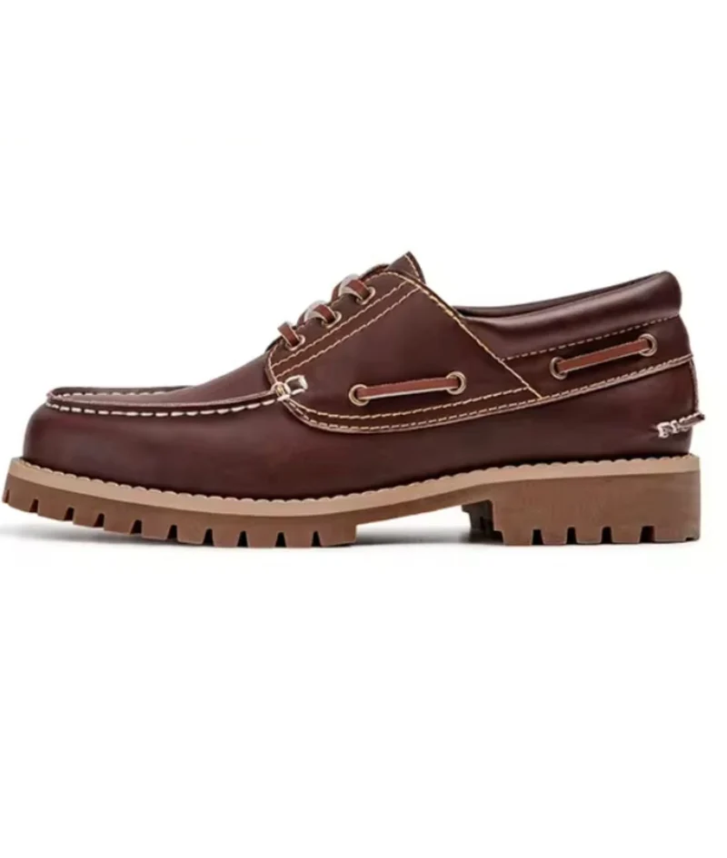 Mocassins Décontractés À Plateforme En Cuir Véritable Pour Homme