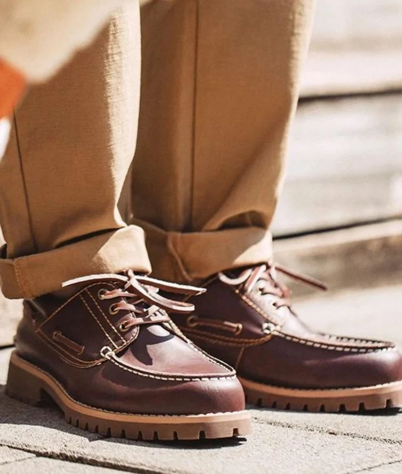 Mocassins Décontractés À Plateforme En Cuir Véritable Pour Homme