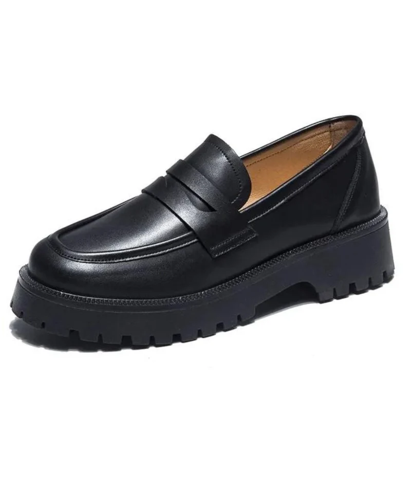 Mocassins En Cuir À Plateforme Pour Femmes