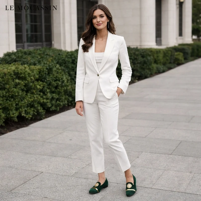 Mocassins De Mariage En Velours Avec Écusson Tigre