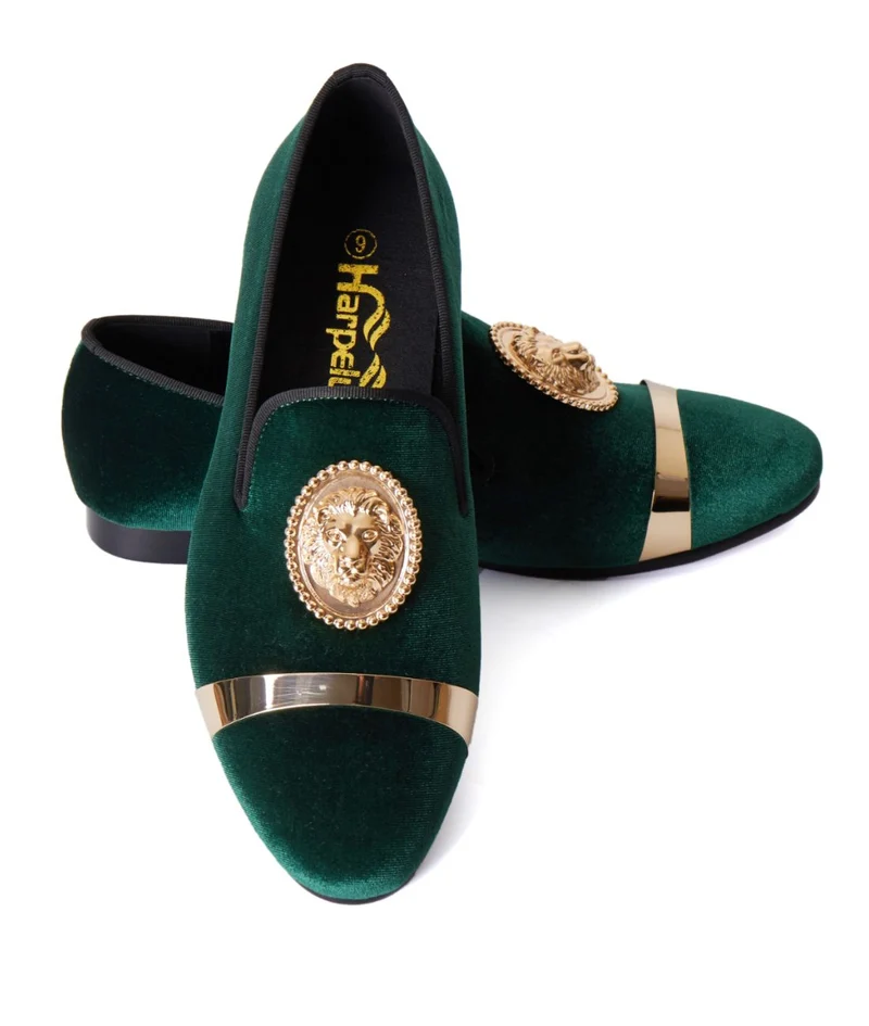 Mocassins De Mariage En Velours Avec Écusson Tigre