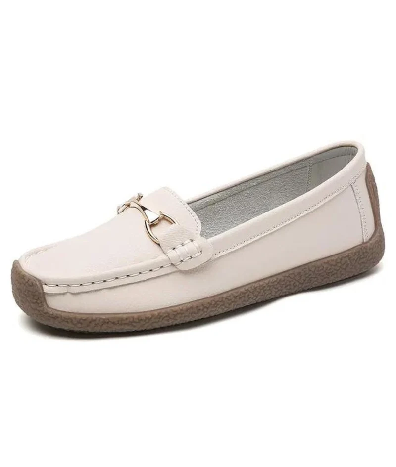 Mocassins En Cuir À Bout Rond Pour Femme