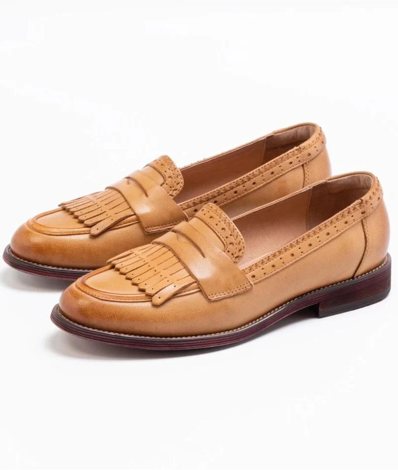 Mocassins Décontractés En Cuir Véritable Pour Femmes