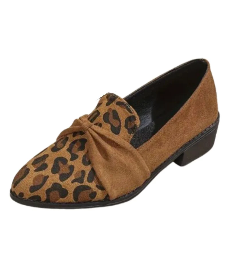 Mocassins Élégants À Talons Carrés En Cuir Synthétique Pour Femme