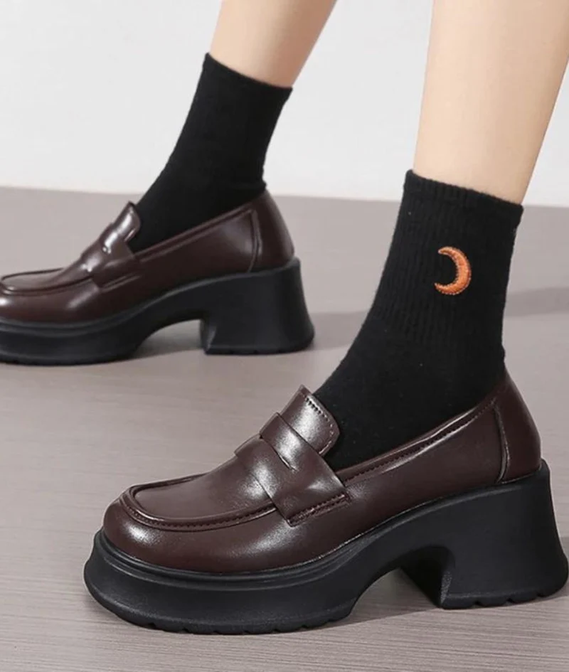 Mocassins De Style Britannique À Plateforme Pour Femmes
