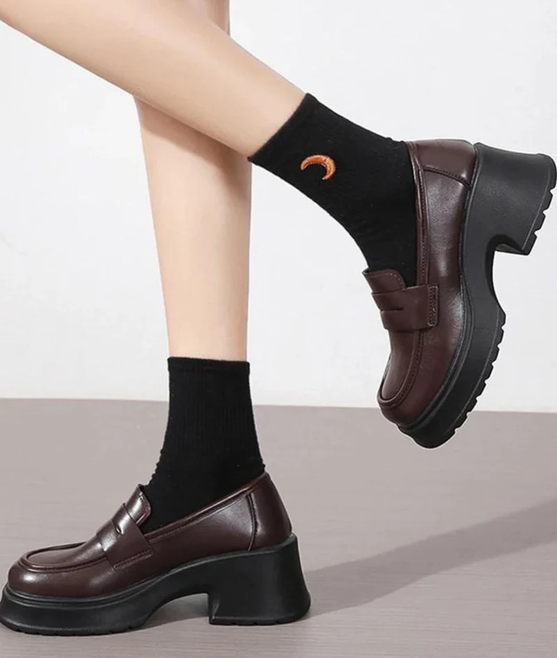 Mocassins De Style Britannique À Plateforme Pour Femmes