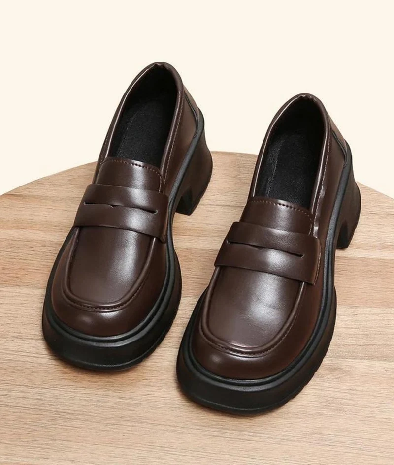 Mocassins De Style Britannique À Plateforme Pour Femmes