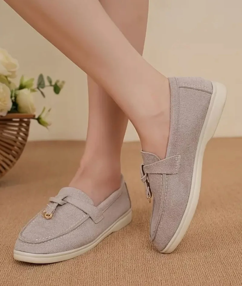 Mocassins D’été En Daim Synthétique Pour Femmes