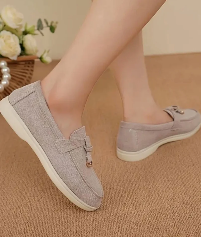 Mocassins D’été En Daim Synthétique Pour Femmes