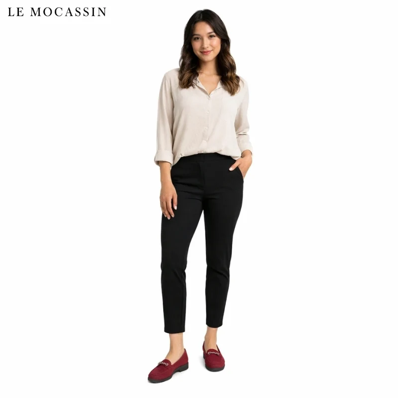 Mocassins Compensés En Daim Synthétique Pour Femme