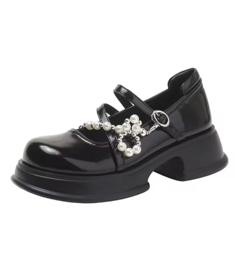 Mocassins À Semelle Épaisse Avec Chaîne Et Perles