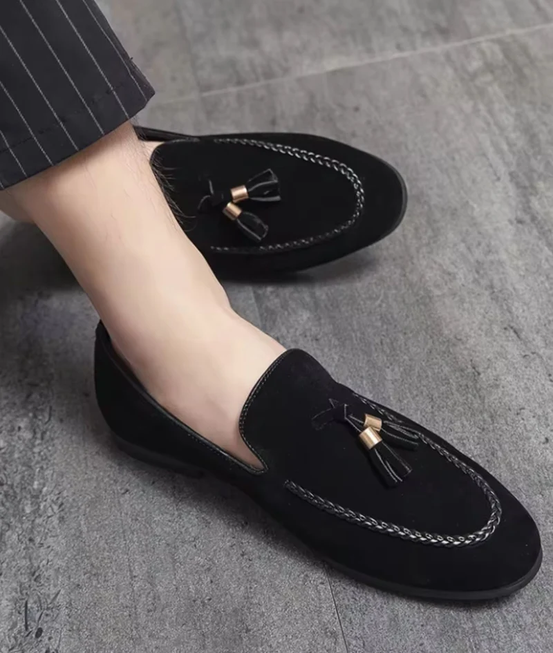 Mocassins Classiques À Glands En Daim