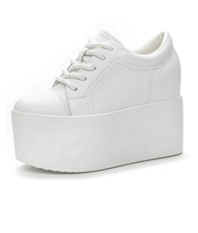 Mocassins Blancs À Plateforme Pour Femme