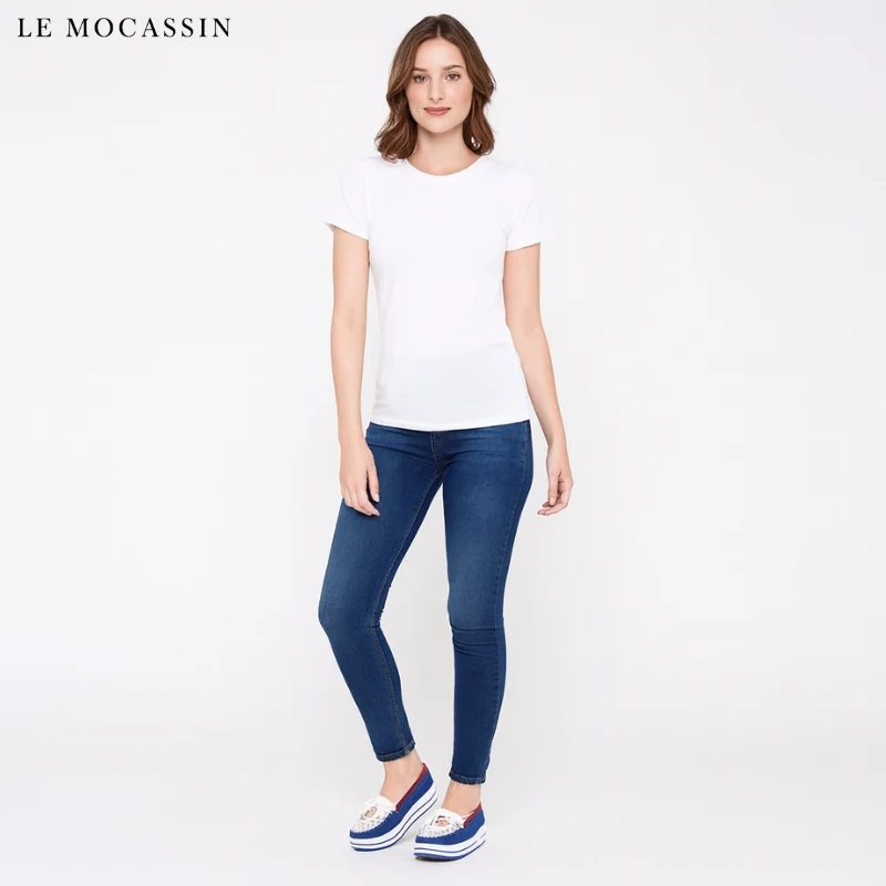 Mocassins Bicolores À Plateforme Pour Femmes