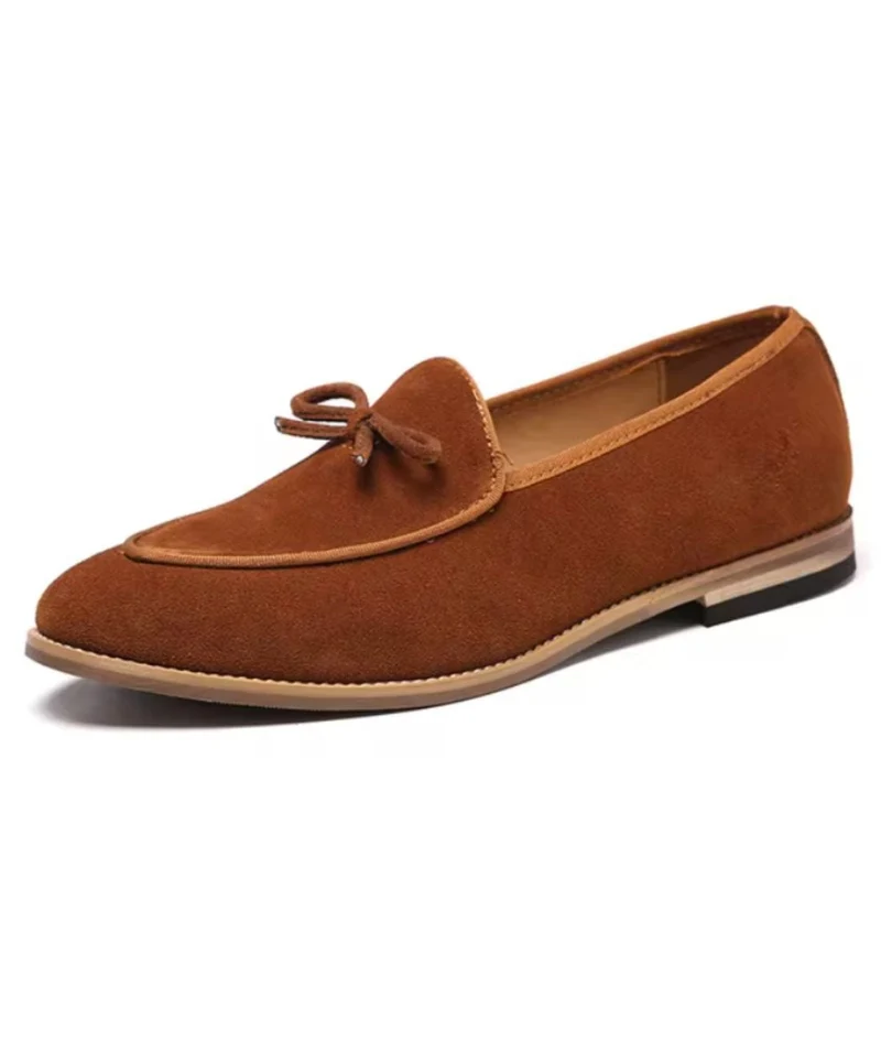 Mocassins Colorés Unis En Daim Pour Hommes