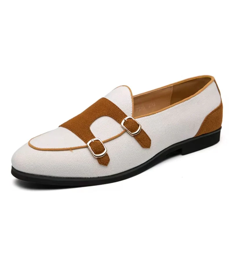 Mocassins Classiques En Cuir Synthétique Blanc Pour Hommes