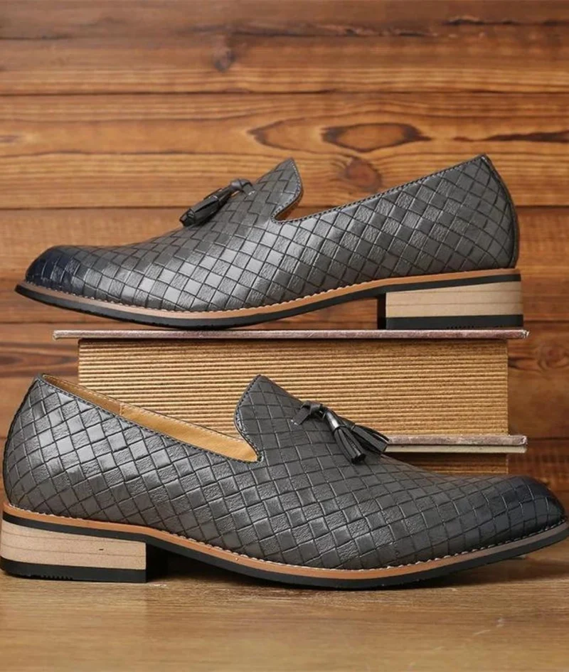Mocassins Chics En Cuir À Gland Pour Hommes