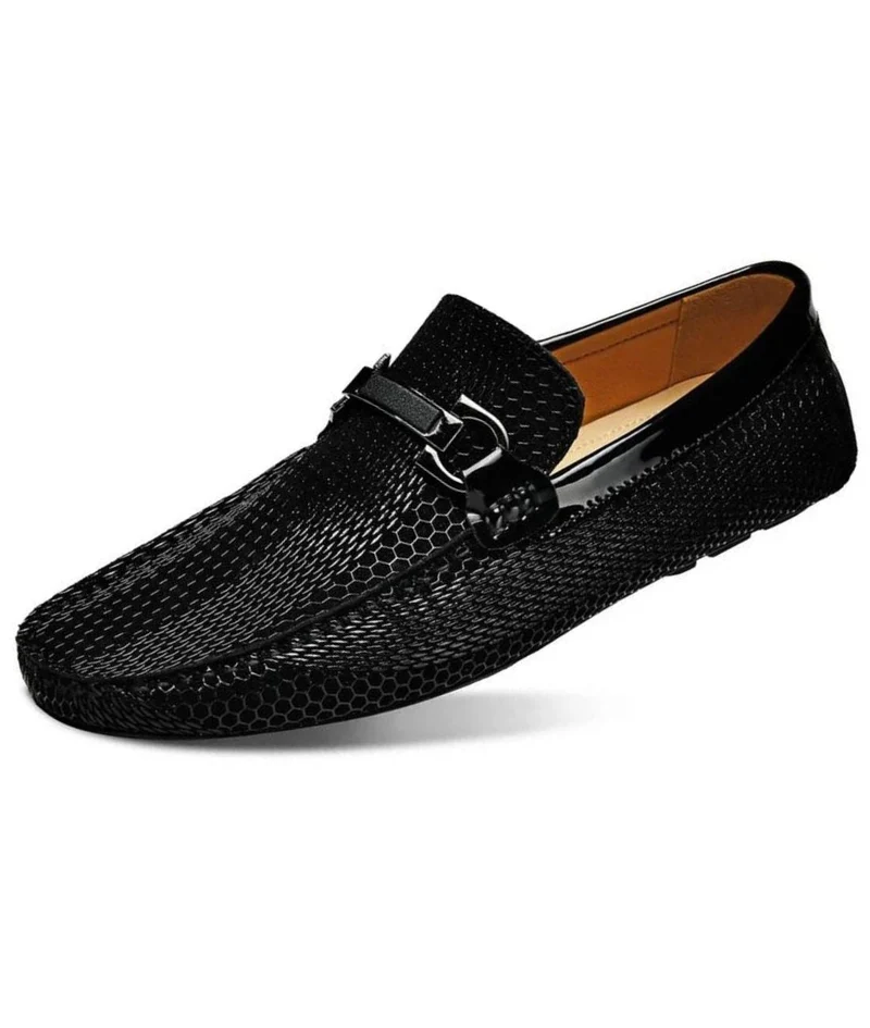 Mocassins Brillants En Cuir Véritable Pour Homme