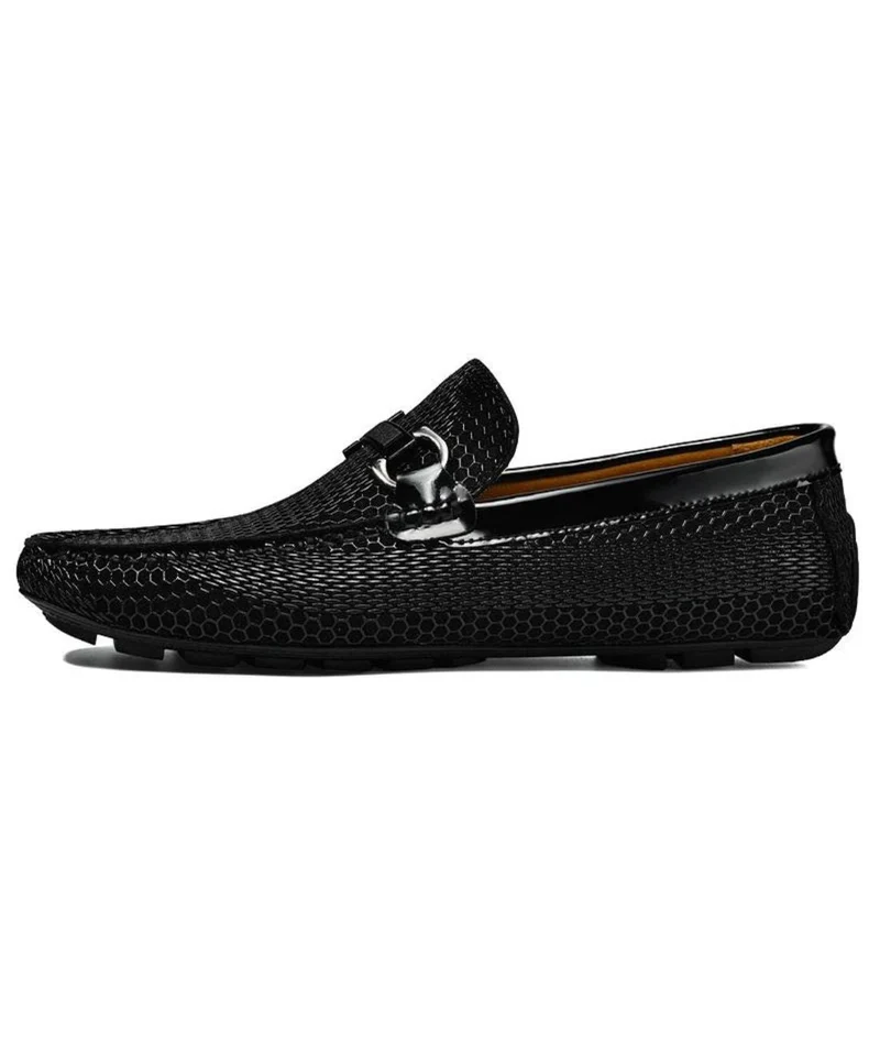 Mocassins Brillants En Cuir Véritable Pour Homme
