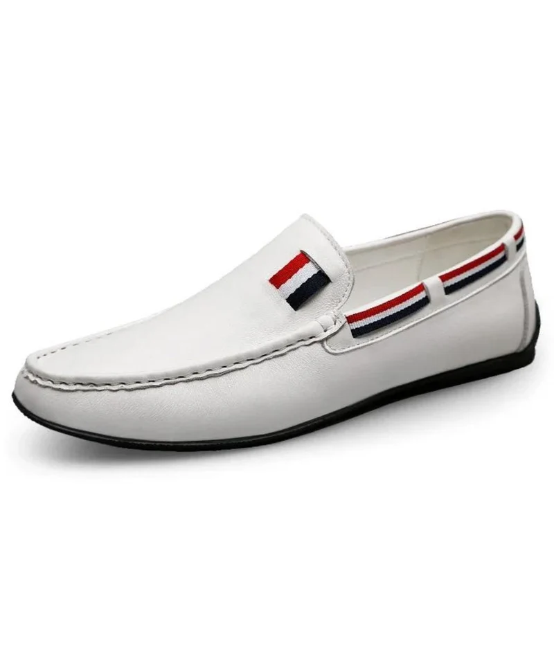 Mocassins Blancs Décontractés Effet Cuir Pour Hommes