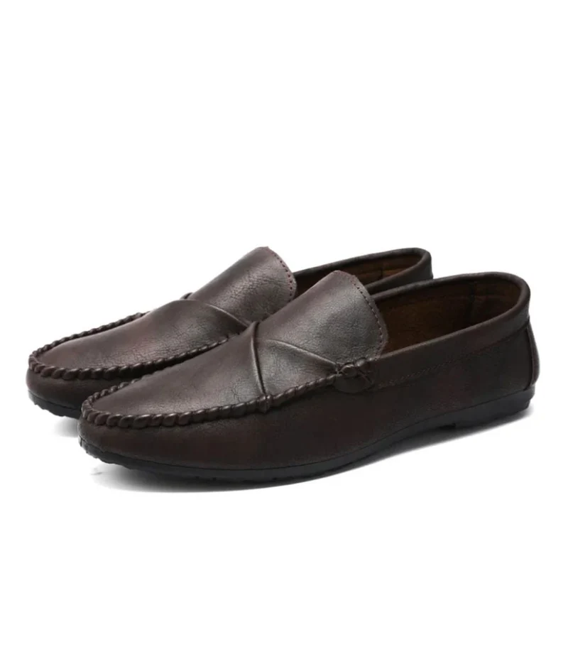 Mocassins Bateau Style Vintage Effet Cuir Pour Homme
