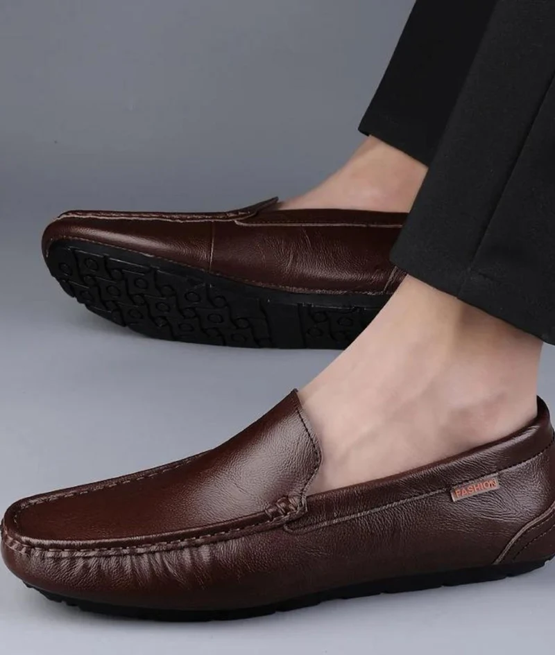 Mocassins Bateau Grandes Tailles En Cuir Véritable Pour Homme