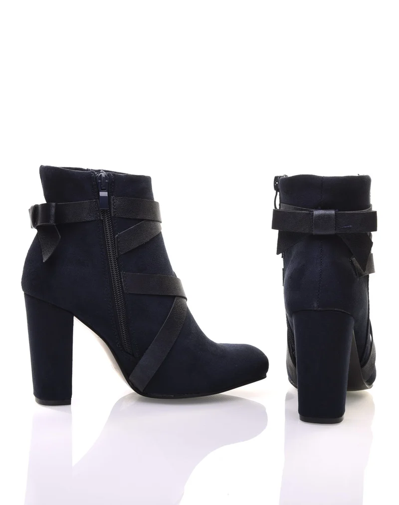 Bottines bleues en suédine