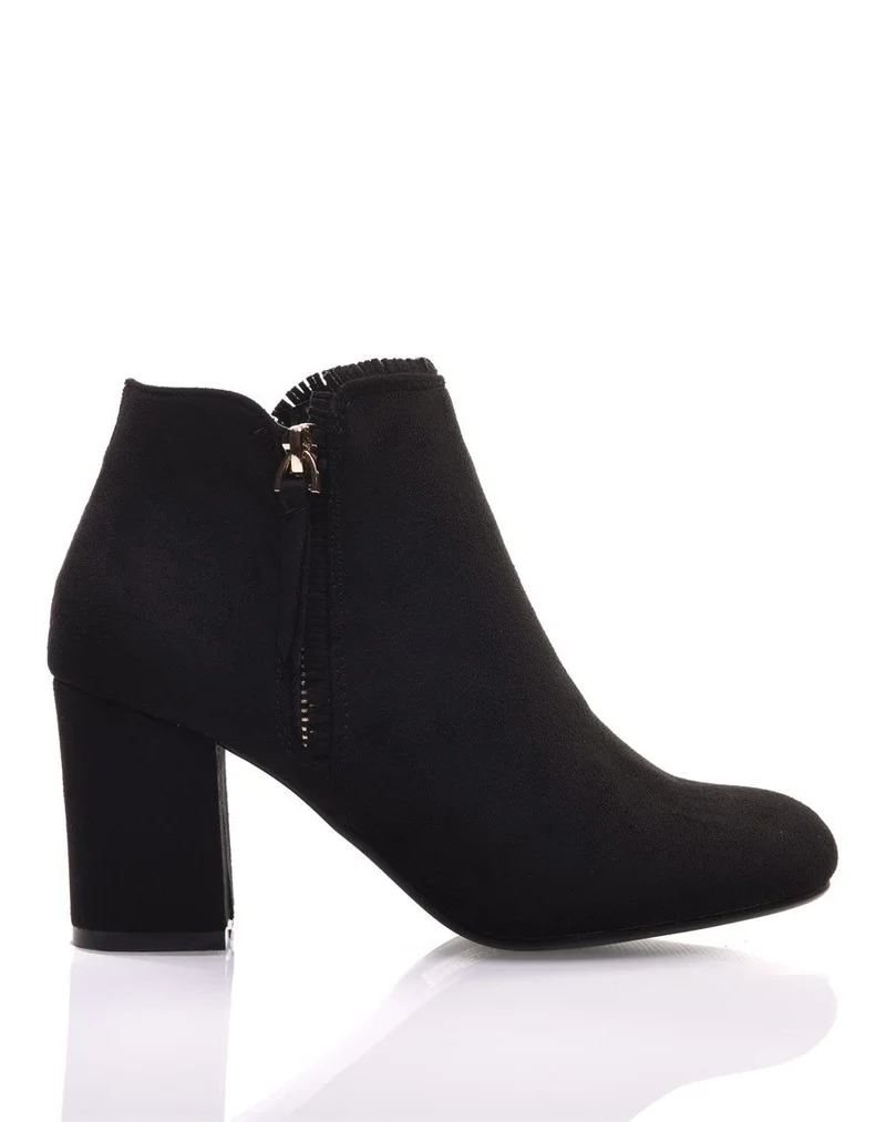 Bottines noires à petit talon