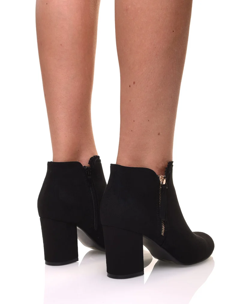Bottines noires à petit talon