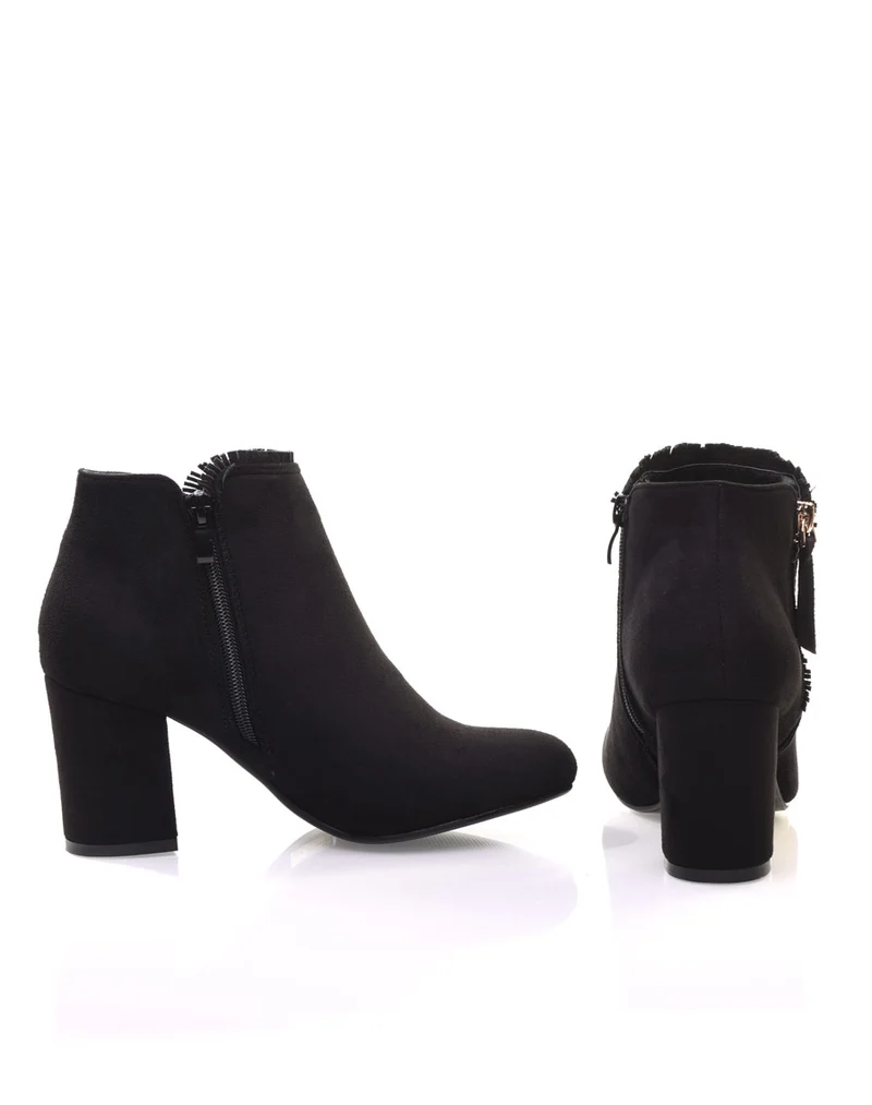 Bottines noires à petit talon