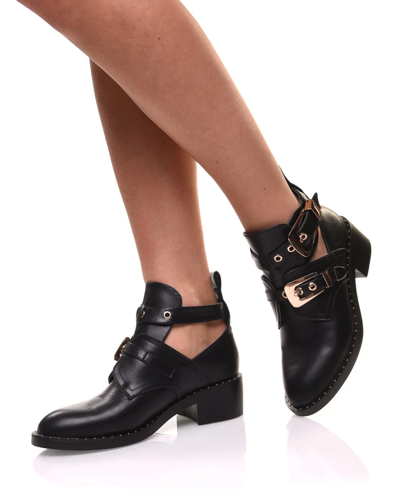 Bottines ajourées noires