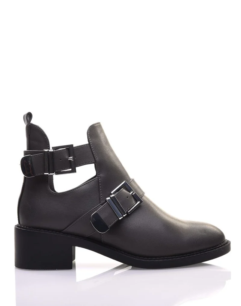 Bottines ajourées grises