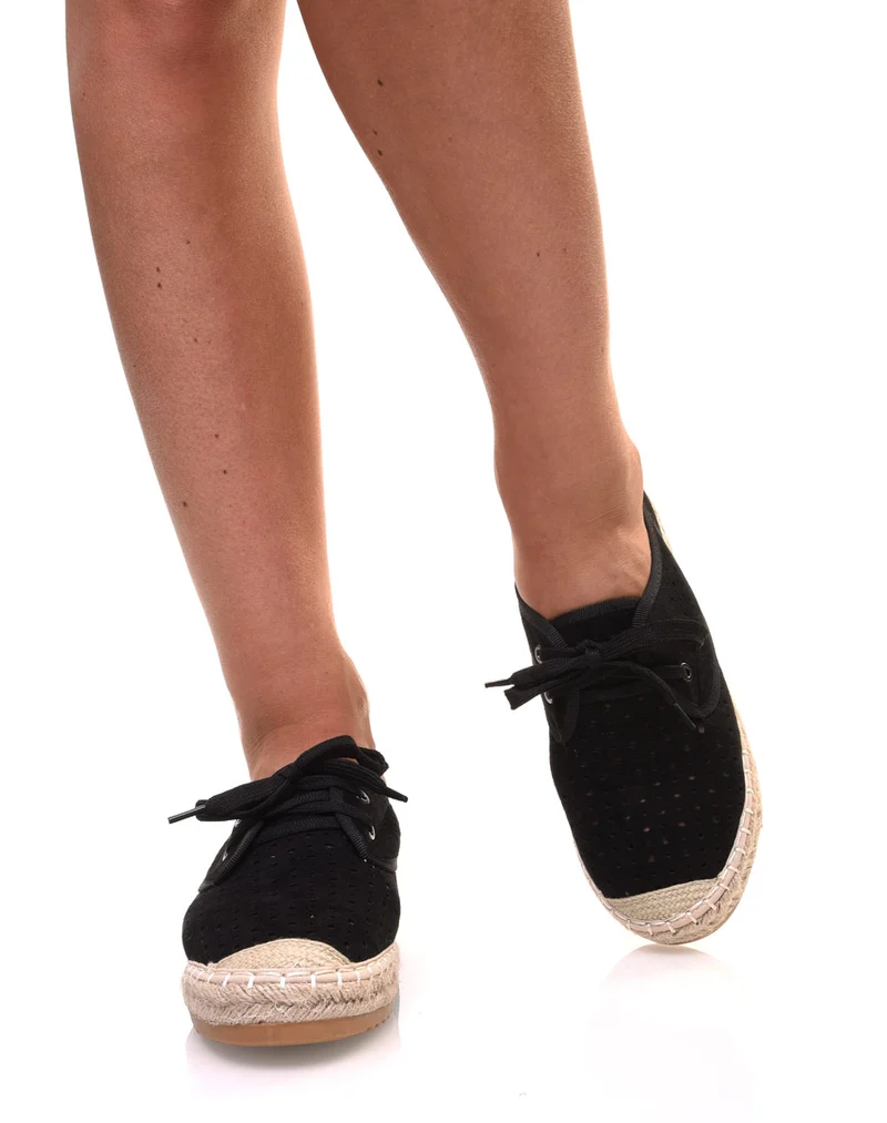 Sneakerdrilles noires en suédine