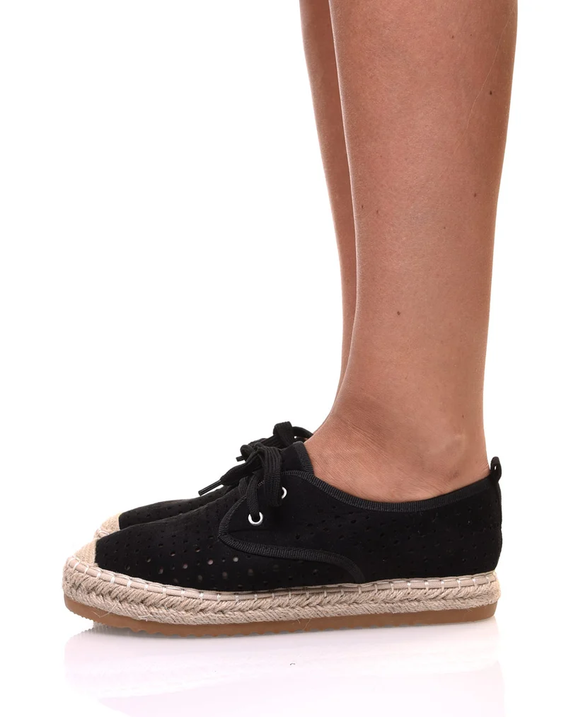 Sneakerdrilles noires en suédine