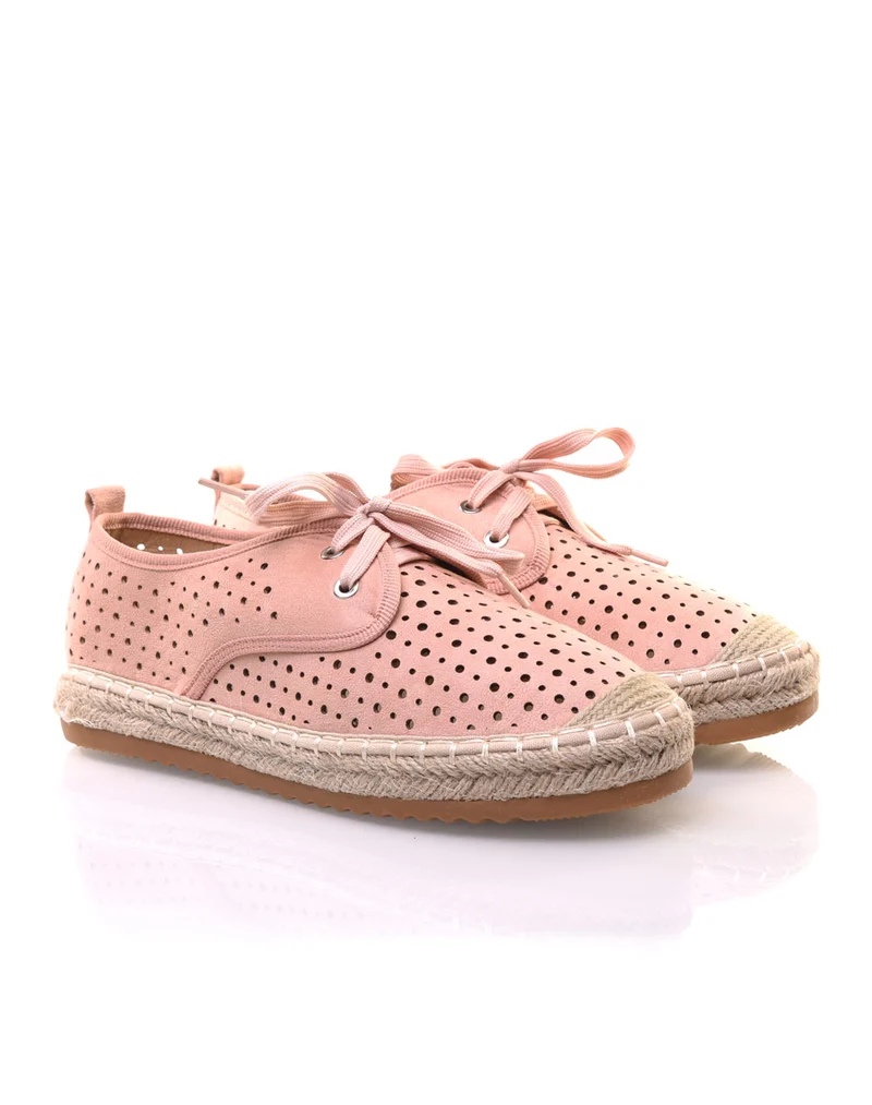Sneakerdrilles roses en suédine