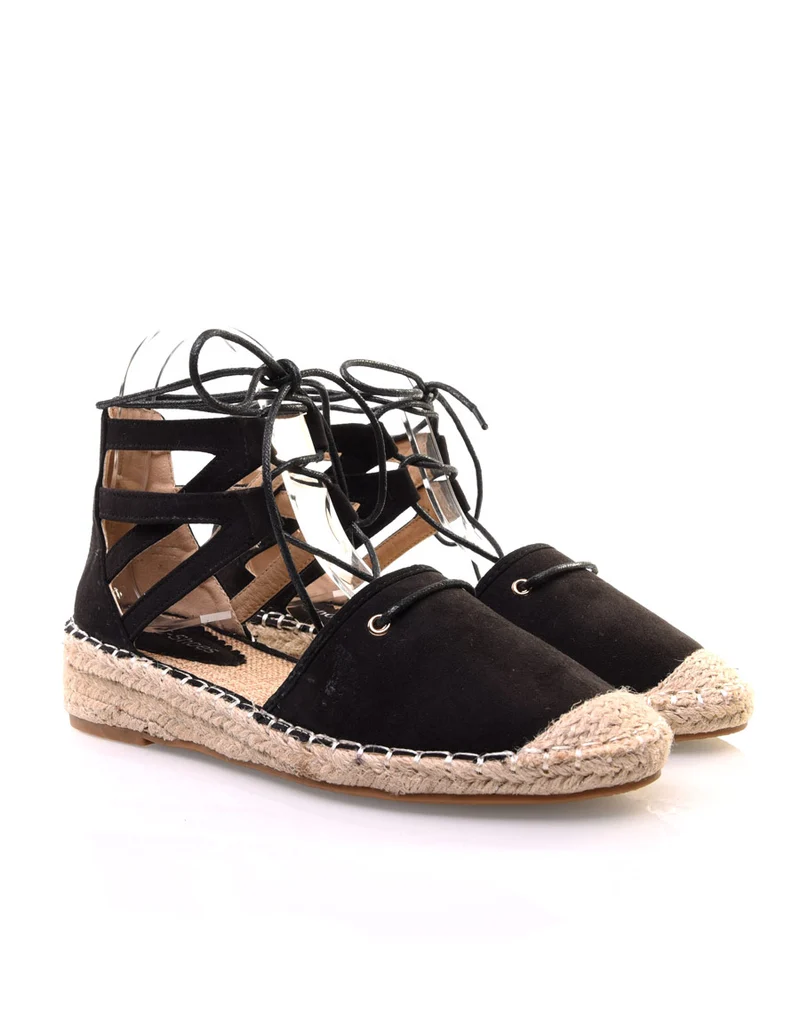 Espadrilles noires à talon compensées